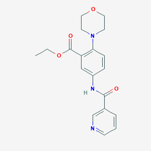 molecular formula C19H21N3O4 B370004 Ethyl 2-morpholin-4-yl-5-(3-pyridylcarbonylamino)benzoate CAS No. 765934-20-1