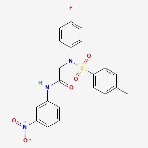 molecular formula C21H18FN3O5S B3700294 N~2~-(4-fluorophenyl)-N~2~-[(4-methylphenyl)sulfonyl]-N~1~-(3-nitrophenyl)glycinamide 