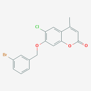 molecular formula C17H12BrClO3 B3700529 7-[(3-BROMOPHENYL)METHOXY]-6-CHLORO-4-METHYL-2H-CHROMEN-2-ONE 