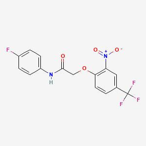 molecular formula C15H10F4N2O4 B3700748 N-(4-fluorophenyl)-2-[2-nitro-4-(trifluoromethyl)phenoxy]acetamide 