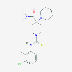 molecular formula C19H27ClN4OS B3700757 1'-{[(3-chloro-2-methylphenyl)amino]carbonothioyl}-1,4'-bipiperidine-4'-carboxamide 