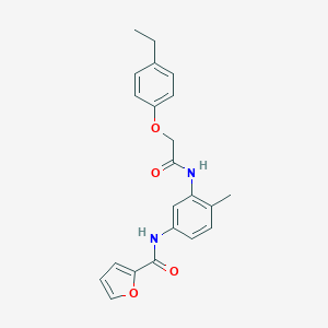 molecular formula C22H22N2O4 B370084 N-(3-{[(4-ethylphenoxy)acetyl]amino}-4-methylphenyl)furan-2-carboxamide CAS No. 876899-14-8