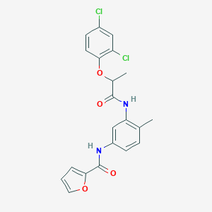 molecular formula C21H18Cl2N2O4 B370085 N-(3-{[2-(2,4-dichlorophenoxy)propanoyl]amino}-4-methylphenyl)-2-furamide CAS No. 878708-90-8