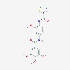 molecular formula C22H22N2O6S B370117 N-[2-methoxy-4-[(3,4,5-trimethoxybenzoyl)amino]phenyl]thiophene-2-carboxamide CAS No. 832106-91-9