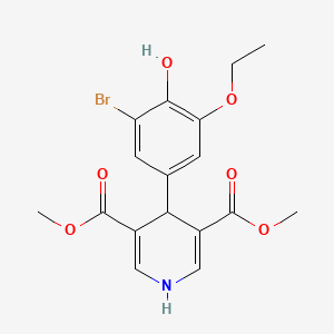 molecular formula C17H18BrNO6 B3701503 3,5-DIMETHYL 4-(3-BROMO-5-ETHOXY-4-HYDROXYPHENYL)-1,4-DIHYDROPYRIDINE-3,5-DICARBOXYLATE 