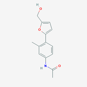 molecular formula C14H15NO3 B370374 N-{4-[5-(hydroxymethyl)furan-2-yl]-3-methylphenyl}acetamide CAS No. 1030554-15-4