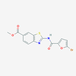 molecular formula C14H9BrN2O4S B370413 Methyl 2-[(5-bromo-2-furoyl)amino]-1,3-benzothiazole-6-carboxylate CAS No. 920473-40-1
