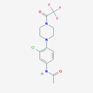 molecular formula C14H15ClF3N3O2 B370443 N-{3-chloro-4-[4-(trifluoroacetyl)piperazin-1-yl]phenyl}acetamide CAS No. 1144499-32-0