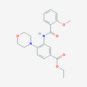 molecular formula C21H24N2O5 B370445 Ethyl 3-[(2-methoxybenzoyl)amino]-4-(4-morpholinyl)benzoate CAS No. 1144445-48-6