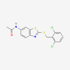molecular formula C16H12Cl2N2OS2 B3704793 N-{2-[(2,6-dichlorobenzyl)thio]-1,3-benzothiazol-6-yl}acetamide 