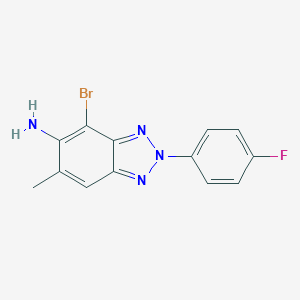 molecular formula C13H10BrFN4 B370520 4-Bromo-2-(4-fluorophenyl)-6-methyl-2H-benzo[d][1,2,3]triazol-5-amine CAS No. 952948-67-3