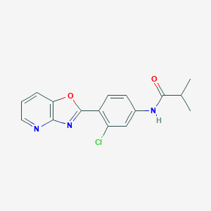 molecular formula C16H14ClN3O2 B370541 N-(3-chloro-4-[1,3]oxazolo[4,5-b]pyridin-2-ylphenyl)-2-methylpropanamide CAS No. 929846-57-1