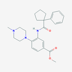 molecular formula C25H31N3O3 B370559 Methyl 4-(4-methylpiperazin-1-yl)-3-{[(1-phenylcyclopentyl)carbonyl]amino}benzoate CAS No. 1111960-47-4