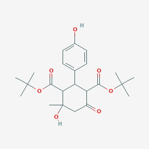 molecular formula C23H32O7 B370588 Di-tert-butyl 4-hydroxy-2-(4-hydroxyphenyl)-4-methyl-6-oxocyclohexane-1,3-dicarboxylate CAS No. 1005066-53-4