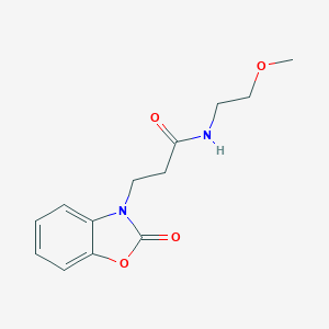 molecular formula C13H16N2O4 B370595 N-(2-methoxyethyl)-3-(2-oxo-1,3-benzoxazol-3(2H)-yl)propanamide CAS No. 851988-81-3