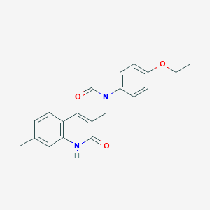 molecular formula C21H22N2O3 B370597 N-(4-ethoxyphenyl)-N-[(7-methyl-2-oxo-1H-quinolin-3-yl)methyl]acetamide CAS No. 672903-30-9