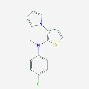 molecular formula C15H13ClN2S B370699 N-(4-chlorophenyl)-N-methyl-3-(1H-pyrrol-1-yl)-2-thiophenamine 