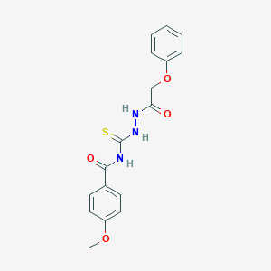 molecular formula C17H17N3O4S B370701 4-methoxy-N-{[2-(phenoxyacetyl)hydrazino]carbothioyl}benzamide 