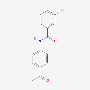 molecular formula C15H12ClNO2 B370715 N-(4-acetylphenyl)-3-chlorobenzamide CAS No. 342777-38-2