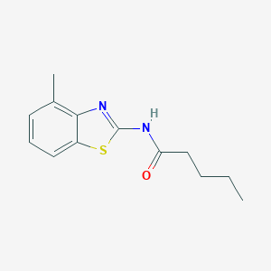 molecular formula C13H16N2OS B370751 N-(4-methyl-1,3-benzothiazol-2-yl)pentanamide CAS No. 313646-13-8