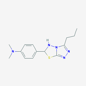 molecular formula C14H19N5S B370763 N,N-dimethyl-N-[4-(3-propyl-5,6-dihydro[1,2,4]triazolo[3,4-b][1,3,4]thiadiazol-6-yl)phenyl]amine 