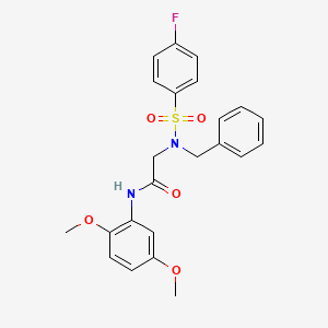 molecular formula C23H23FN2O5S B3708098 N~2~-benzyl-N~1~-(2,5-dimethoxyphenyl)-N~2~-[(4-fluorophenyl)sulfonyl]glycinamide 