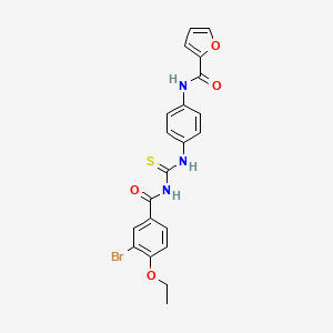 molecular formula C21H18BrN3O4S B3708405 N-[4-({[(3-bromo-4-ethoxyphenyl)carbonyl]carbamothioyl}amino)phenyl]furan-2-carboxamide 