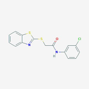 molecular formula C15H11ClN2OS2 B370862 2-(1,3-benzothiazol-2-ylsulfanyl)-N-(3-chlorophenyl)acetamide 