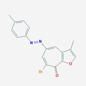 molecular formula C17H13BrN2O2 B370871 7-bromo-3-methyl-5-[(4-methylphenyl)diazenyl]-8H-cyclohepta[b]furan-8-one 
