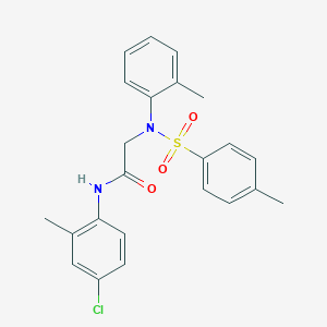 molecular formula C23H23ClN2O3S B3708714 N~1~-(4-chloro-2-methylphenyl)-N~2~-(2-methylphenyl)-N~2~-[(4-methylphenyl)sulfonyl]glycinamide 