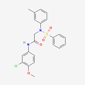 molecular formula C22H21ClN2O4S B3708725 N~1~-(3-chloro-4-methoxyphenyl)-N~2~-(3-methylphenyl)-N~2~-(phenylsulfonyl)glycinamide 