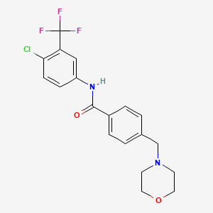 molecular formula C19H18ClF3N2O2 B3708732 N-[4-chloro-3-(trifluoromethyl)phenyl]-4-(morpholin-4-ylmethyl)benzamide 