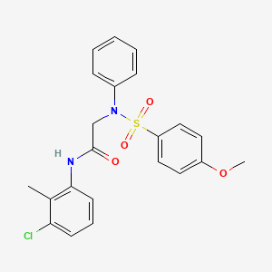 molecular formula C22H21ClN2O4S B3708740 N~1~-(3-chloro-2-methylphenyl)-N~2~-[(4-methoxyphenyl)sulfonyl]-N~2~-phenylglycinamide 