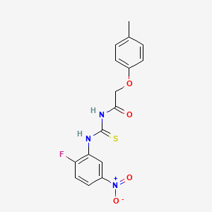 molecular formula C16H14FN3O4S B3708852 N-[(2-fluoro-5-nitrophenyl)carbamothioyl]-2-(4-methylphenoxy)acetamide 