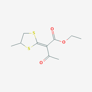 molecular formula C10H14O3S2 B370887 Ethyl 2-(4-methyl-1,3-dithiolan-2-ylidene)-3-oxobutanoate 