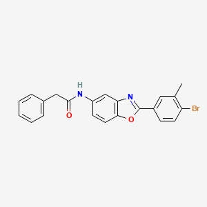 molecular formula C22H17BrN2O2 B3709083 N-[2-(4-bromo-3-methylphenyl)-1,3-benzoxazol-5-yl]-2-phenylacetamide 