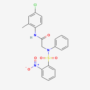 molecular formula C21H18ClN3O5S B3709133 N-(4-chloro-2-methylphenyl)-2-(N-(2-nitrophenyl)sulfonylanilino)acetamide 