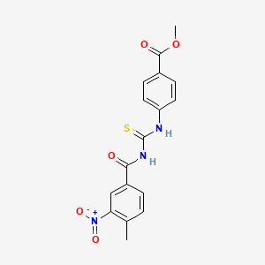 molecular formula C17H15N3O5S B3709169 Methyl 4-({[(4-methyl-3-nitrophenyl)carbonyl]carbamothioyl}amino)benzoate 