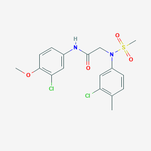 molecular formula C17H18Cl2N2O4S B3709333 N~1~-(3-chloro-4-methoxyphenyl)-N~2~-(3-chloro-4-methylphenyl)-N~2~-(methylsulfonyl)glycinamide 