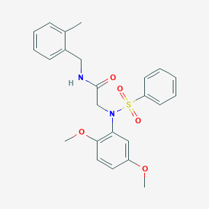 molecular formula C24H26N2O5S B3709522 N~2~-(2,5-dimethoxyphenyl)-N~1~-(2-methylbenzyl)-N~2~-(phenylsulfonyl)glycinamide 