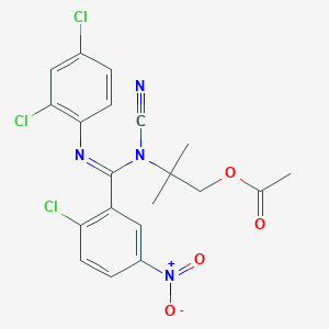 2-[{{2-Chloro-5-nitrophenyl}[(2,4-dichlorophenyl)imino]methyl}(cyano)amino]-2-methylpropyl acetate