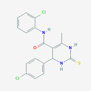 N-(2-chlorophenyl)-4-(4-chlorophenyl)-6-methyl-2-thioxo-1,2,3,4-tetrahydro-5-pyrimidinecarboxamide