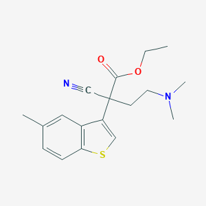 Ethyl 2-cyano-4-(dimethylamino)-2-(5-methyl-1-benzothien-3-yl)butanoate