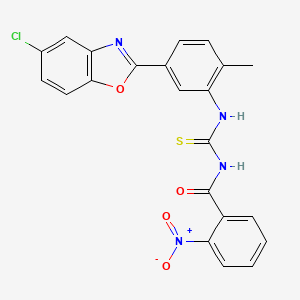 molecular formula C22H15ClN4O4S B3709654 N-{[5-(5-chloro-1,3-benzoxazol-2-yl)-2-methylphenyl]carbamothioyl}-2-nitrobenzamide 