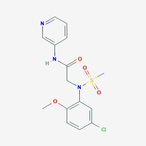 molecular formula C15H16ClN3O4S B3709694 N~2~-(5-chloro-2-methoxyphenyl)-N~2~-(methylsulfonyl)-N~1~-3-pyridinylglycinamide 