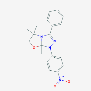 1-{4-Nitrophenyl}-5,5,7a-trimethyl-3-phenyl-1,5,6,7a-tetrahydro[1,3]oxazolo[2,3-c][1,2,4]triazole