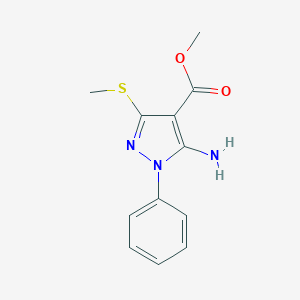 molecular formula C12H13N3O2S B370988 Ethyl 5-amino-3-(methylthio)-1-phenyl-1H-pyrazole-4-carboxylate 