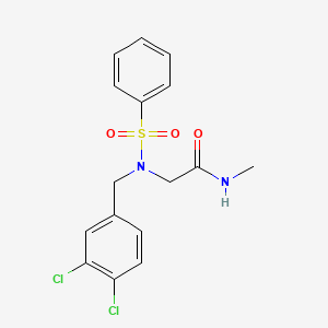 molecular formula C16H16Cl2N2O3S B3710115 N~2~-(3,4-dichlorobenzyl)-N-methyl-N~2~-(phenylsulfonyl)glycinamide 
