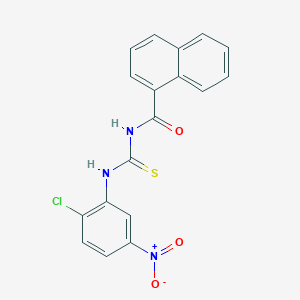 molecular formula C18H12ClN3O3S B3710306 N-[(2-chloro-5-nitrophenyl)carbamothioyl]naphthalene-1-carboxamide 