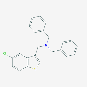 molecular formula C23H20ClNS B371057 N,N-dibenzyl(5-chloro-1-benzothien-3-yl)methanamine 